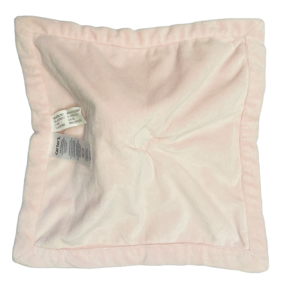 Carters White Bunny Butterfly Pink Lovey 13x13 Security Blanket Baby Toy - Picture 2 of 4